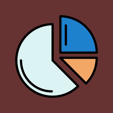 Pasta çizelgesi simgesi, vektör illüstrasyonu basit tasarım