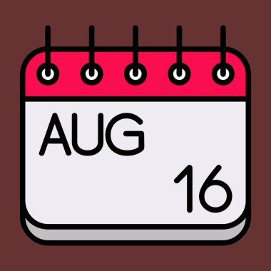 Ağustos simgesi, vektör illüstrasyonu basit tasarım