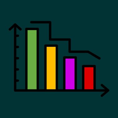 Satır Grafik simgesi, vektör illüstrasyonu basit tasarım