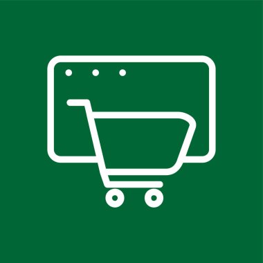 Çevrimiçi Shoping simgesi, vektör illüstrasyonu basit tasarım