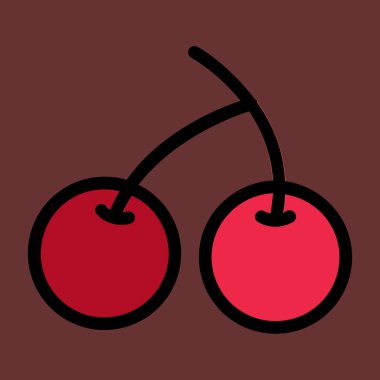 kiraz simgesi, vektör illüstrasyonu basit tasarım