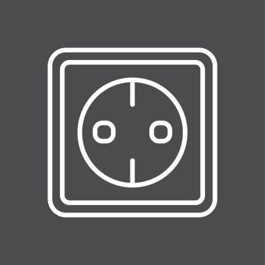 Soket simgesi, vektör illüstrasyonu basit tasarım