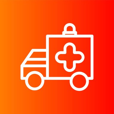 ambulans simgesi, vektör illüstrasyonu basit tasarım