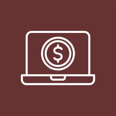 Çevrimiçi Yatırım simgesi, vektör illüstrasyonu basit tasarım