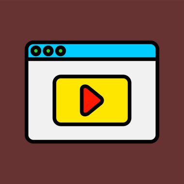 video oynatıcı simgesi, vektör illüstrasyonu basit tasarım