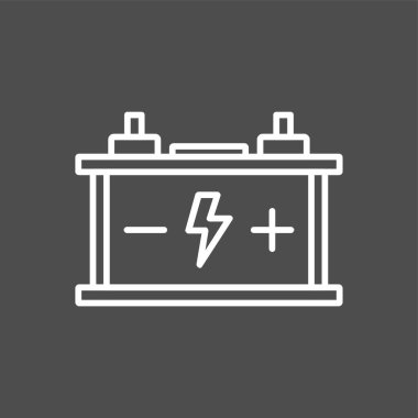 Araba aküsü simgesi, vektör illüstrasyonu basit tasarım