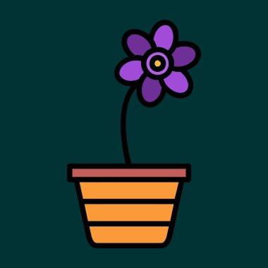 Crocus simgesi, vektör illüstrasyonu basit tasarım