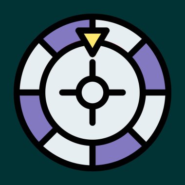 Rulet simgesi, vektör illüstrasyonu basit tasarım