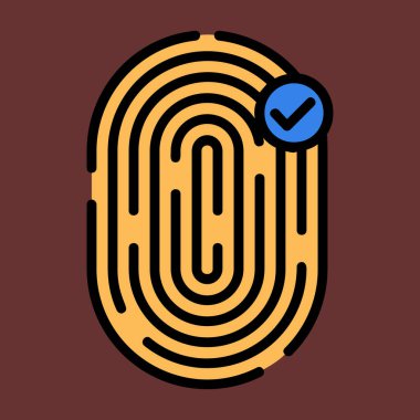 Biyometrik Tanımlama simgesi, vektör illüstrasyonu basit tasarım