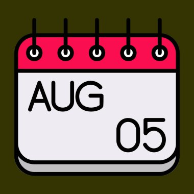 Ağustos simgesi, vektör illüstrasyonu basit tasarım