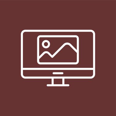 monitör simgesi, vektör illüstrasyonu basit tasarım