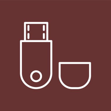 usb flash disk simgesi, vektör illüstrasyonu basit tasarım