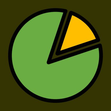 Pasta çizelgesi simgesi, vektör illüstrasyonu basit tasarım