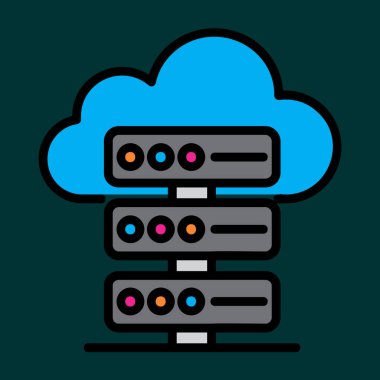 sunucu simgesi, vektör illüstrasyonu basit tasarım