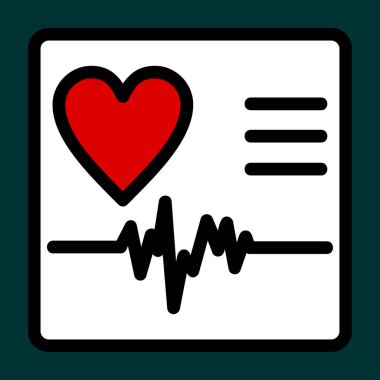 Nabız Simgesi, vektör illüstrasyonu basit tasarım