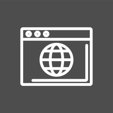 Web tarayıcı simgesi, vektör illüstrasyonu basit tasarım