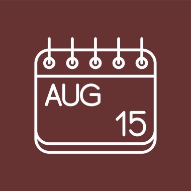 Ağustos simgesi, vektör illüstrasyonu basit tasarım