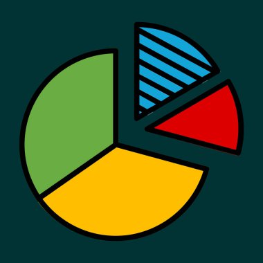 Pasta çizelgesi simgesi, vektör illüstrasyonu basit tasarım
