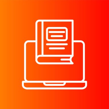 Çevrimiçi öğrenme simgesi, vektör illüstrasyonu basit tasarım