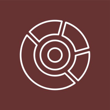 İşaretli Donut Çizelgesi simgesi, vektör illüstrasyonu basit tasarım