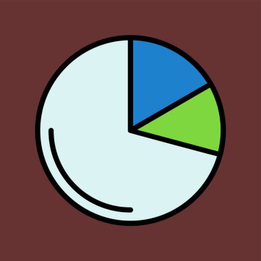 Pasta çizelgesi simgesi, vektör illüstrasyonu basit tasarım