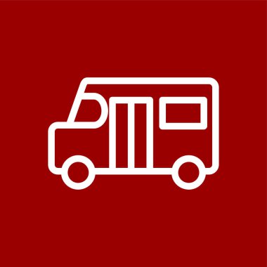 Yemek kamyonu simgesi, vektör illüstrasyonu basit tasarım