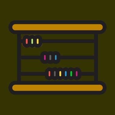 abaküs simgesi, vektör illüstrasyonu basit tasarım