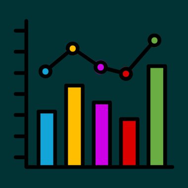 çubuk grafik simgesi, vektör illüstrasyonu basit tasarım