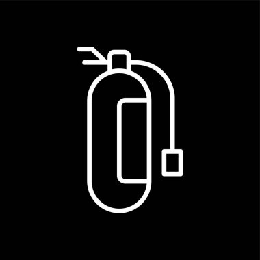 Yangın söndürücü simgesi, vektör illüstrasyonu basit tasarım