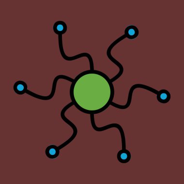 Zihin haritası simgesi, vektör illüstrasyonu basit tasarım