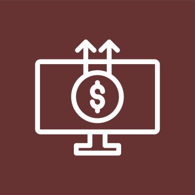 Çevrimiçi İş simgesi, vektör illüstrasyonu basit tasarım