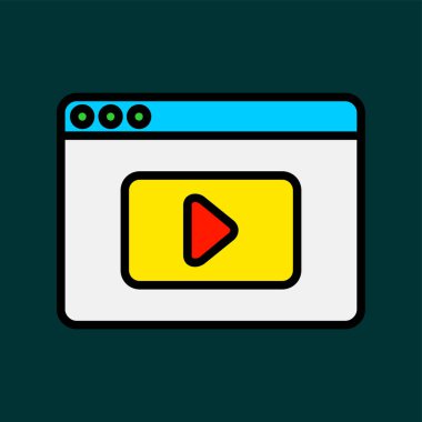 video oynatıcı simgesi, vektör illüstrasyonu basit tasarım