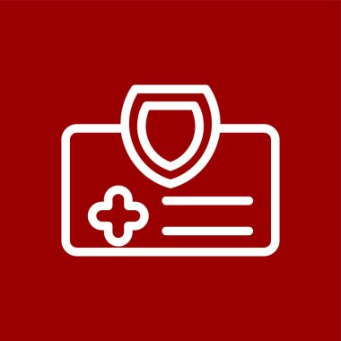Tıbbi sigorta ikonu, vektör illüstrasyonu basit tasarım