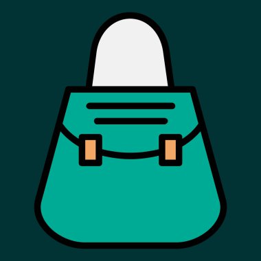 Çanta simgesi, vektör illüstrasyonu basit tasarım