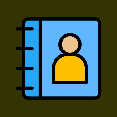 Telefon Defteri simgesi, vektör illüstrasyonu basit tasarım