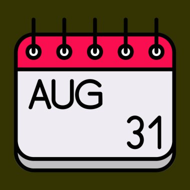 Ağustos simgesi, vektör illüstrasyonu basit tasarım