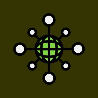 Dünya çapında simge, vektör illüstrasyonu basit tasarım