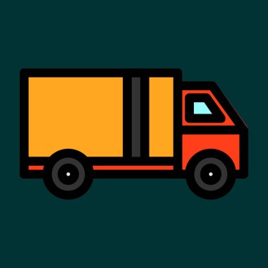 Kargo Kamyonu simgesi, vektör illüstrasyonu basit tasarım