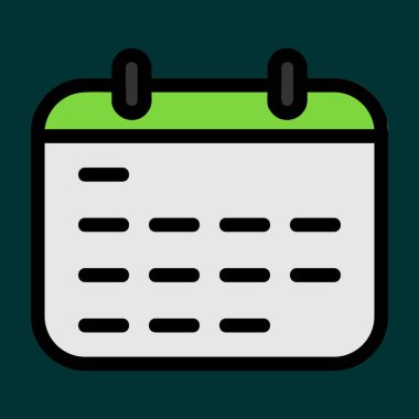 Takvim simgesi, vektör illüstrasyonu basit tasarım