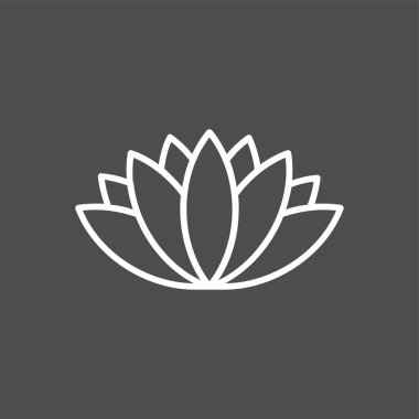 Lotus Çiçeği simgesi, vektör illüstrasyonu basit tasarım