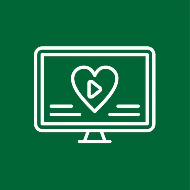 Düğün videosu simgesi, vektör illüstrasyonu basit tasarım