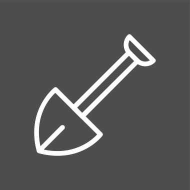 Kürek simgesi, vektör illüstrasyonu basit tasarım