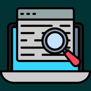 Arama Veri simgesi, vektör illüstrasyonu basit tasarım