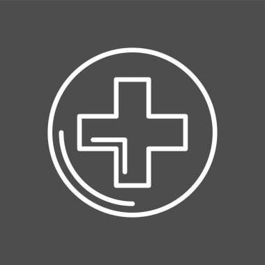 Hastane simgesi, vektör illüstrasyonu basit tasarım