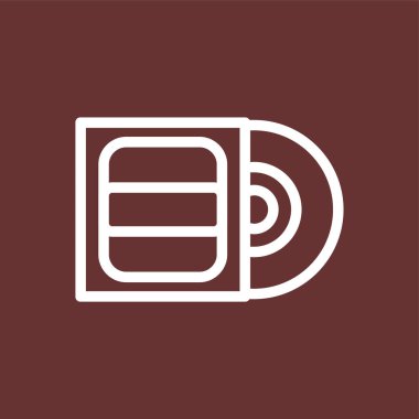 Müzik Albümü simgesi, vektör illüstrasyonu basit tasarım