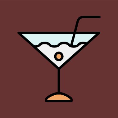 Martini ikonu, vektör illüstrasyonu basit tasarım