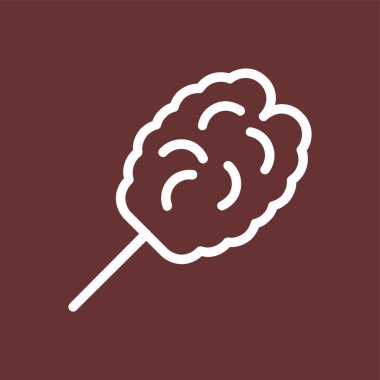 Pamuk şeker ikonu, vektör illüstrasyonu basit tasarım