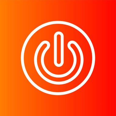 Power Button simgesi, vektör illüstrasyonu basit tasarım
