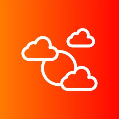 Coudy Day simgesi, vektör illüstrasyonu basit tasarım