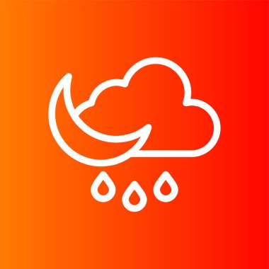 Yağmurlu Gece simgesi, vektör illüstrasyonu basit tasarım